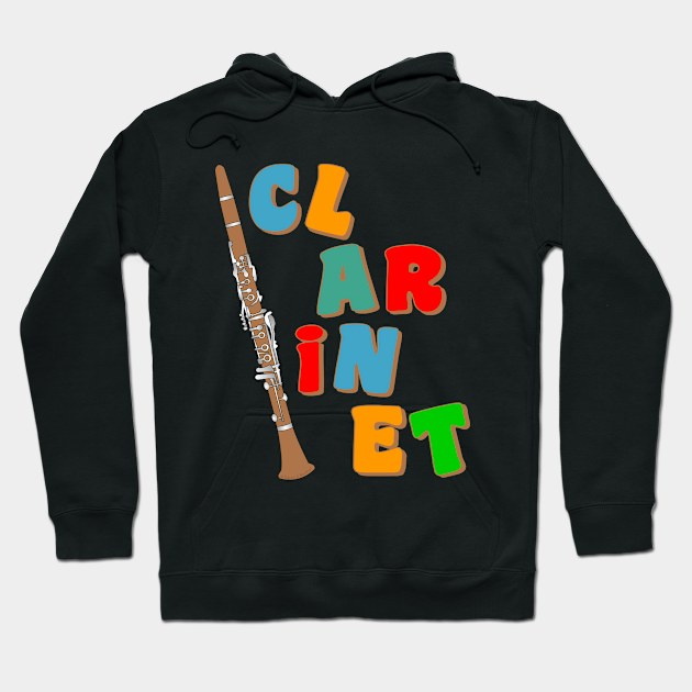 Colorful Brown Clarinet Hoodie by Barthol Graphics